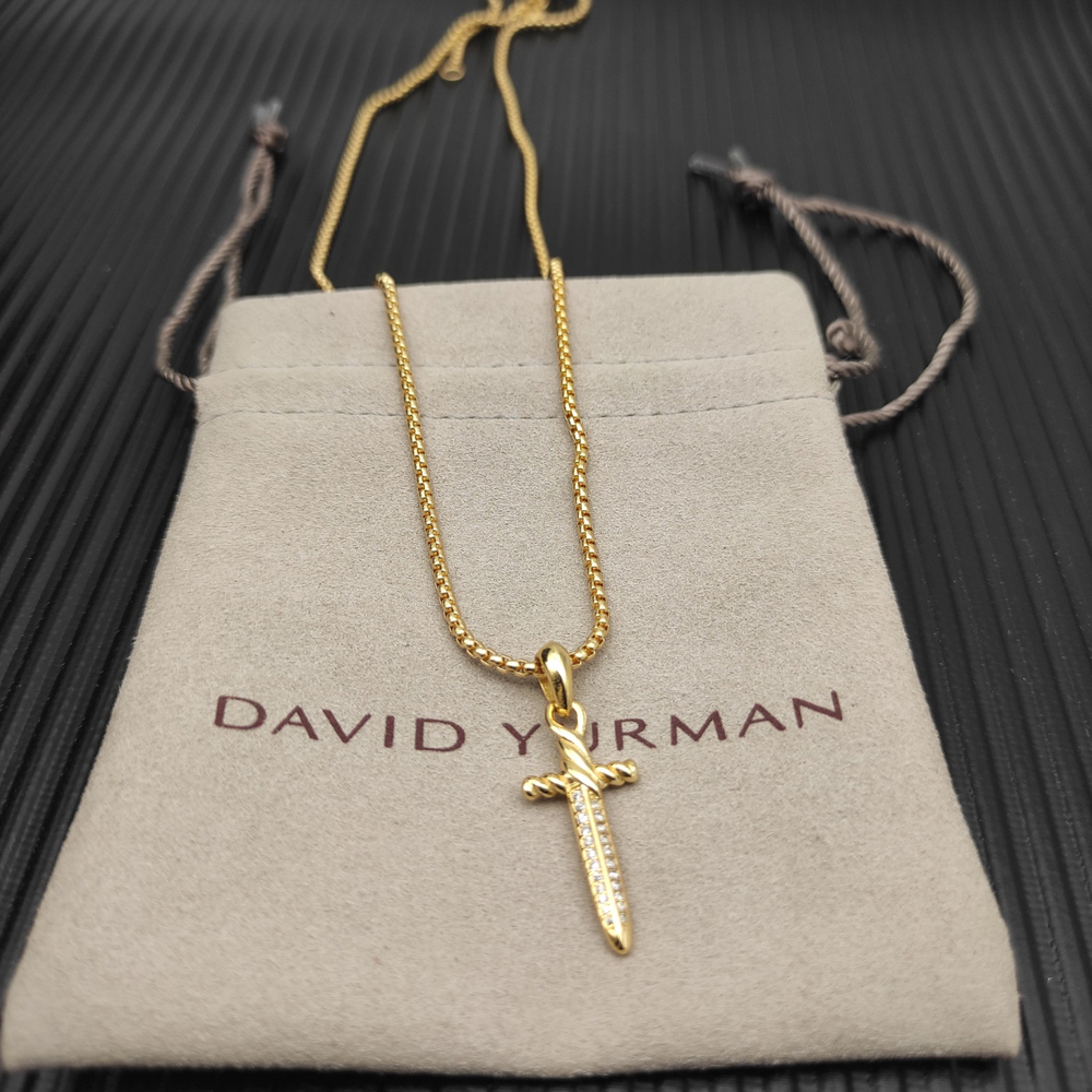David Yurman Gold Pettel Dagger Necklace